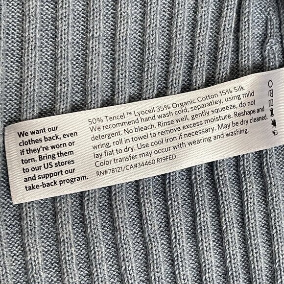 Eileen Fisher Open Front Cardigan Sweater Womens Small Organic Cotton SIlk Knit - Picture 7 of 8